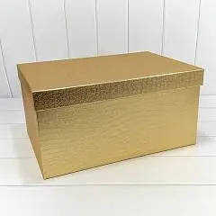 Коробка подарочная  "Кожа крокодила" золотая 28*20*10,5 см 10-3, фото №1