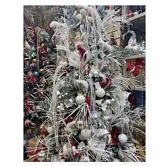 Ветка декоративная с глиттером, 114см, белый, фото №1