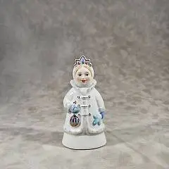 Снегурочка с шариком цветная, фарфор, фото №1