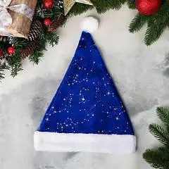 Колпак новогодний Созвездия 27х35 см, синий, фото №1