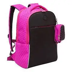 Рюкзак школьный Grizzly RG-367-2/2, черный-фуксия, фото №1