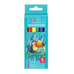 Фломастеры 6цв смываемые "Милые зверушки"  ArtSpace, фото №1