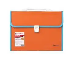Портфель пластиковый "Joy" А4, 13 отделений, оранжевый, фото №1