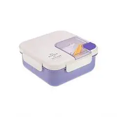 Ланч-бокс с двумя отделениями, вилка "Смак"  ассортим. 1000 мл, фото №1