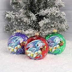 Шар елочный "Зодиак", 85 мм, фото №1