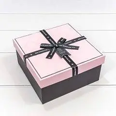 Коробка подарочная "Best Wishes For You" Роз/Чёрный 19*19*9,5 см, фото №1