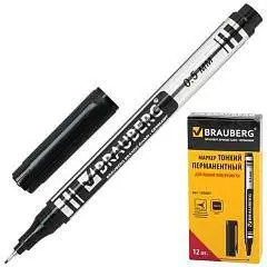 Маркер перманентный Brauberg "Jet" 0,5мм, черный, фото №1