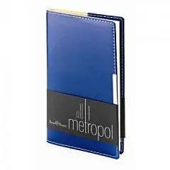 Еженедельник недат A6 "METROPOL" синий, фото №1