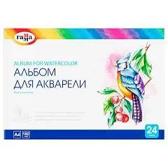 Альбом д/акварели 24л А4 на склейке Гамма Классический 180г, фото №1