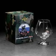 Бокал "Непробиваемый Сухопутные"для коньяка эмблема с пулей 390м, фото №1