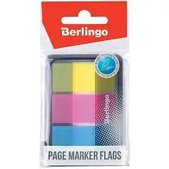 Закладки самоклеящиеся Berlingo 45х20мм 20л*3 неон. цв. Диспенсер, фото №1
