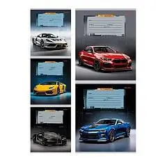 Тетрадь 18л ЛИНИЯ "КРАСИВЫЕ АВТОМОБИЛИ"  цвет.мелов.обл., фото №1