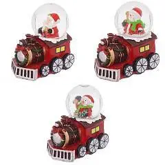 Фигурка в стекл шаре Дед Мороз/Снеговик подсвет D 5 см, фото №1