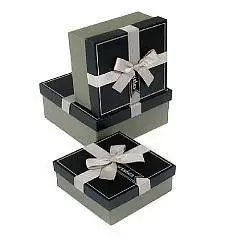 Коробка подарочная "Элеганс" black 15х15х6.5см 3-1, фото №1