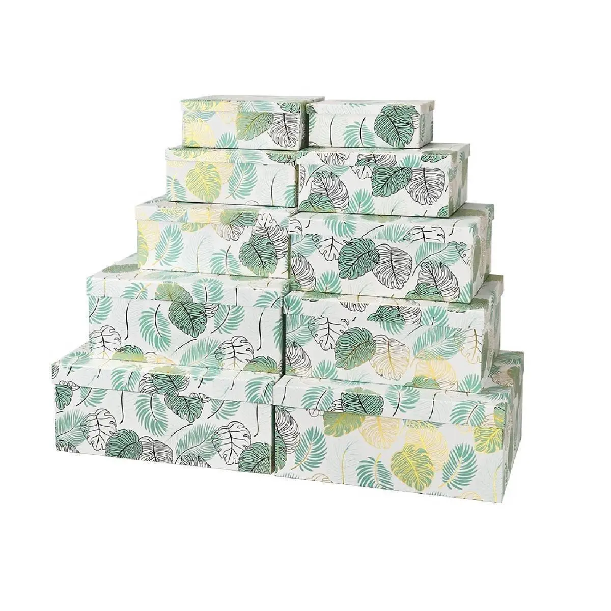 Коробка подарочная "Зеленые листья" 37,5 х 29 х 16 см 10-10, фото №1