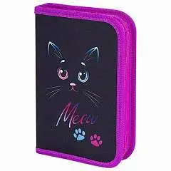 Пенал BRAUBERG "Black Cat" 21x14см, 1 отделение, фото №1