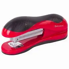 Степлер №24/6, 26/6 BRAUBERG "JET" до 25 листов, красно-черный, фото №1