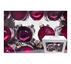 Набор шаров елочных 26 шт стекло красный 6см,7см, фото №1