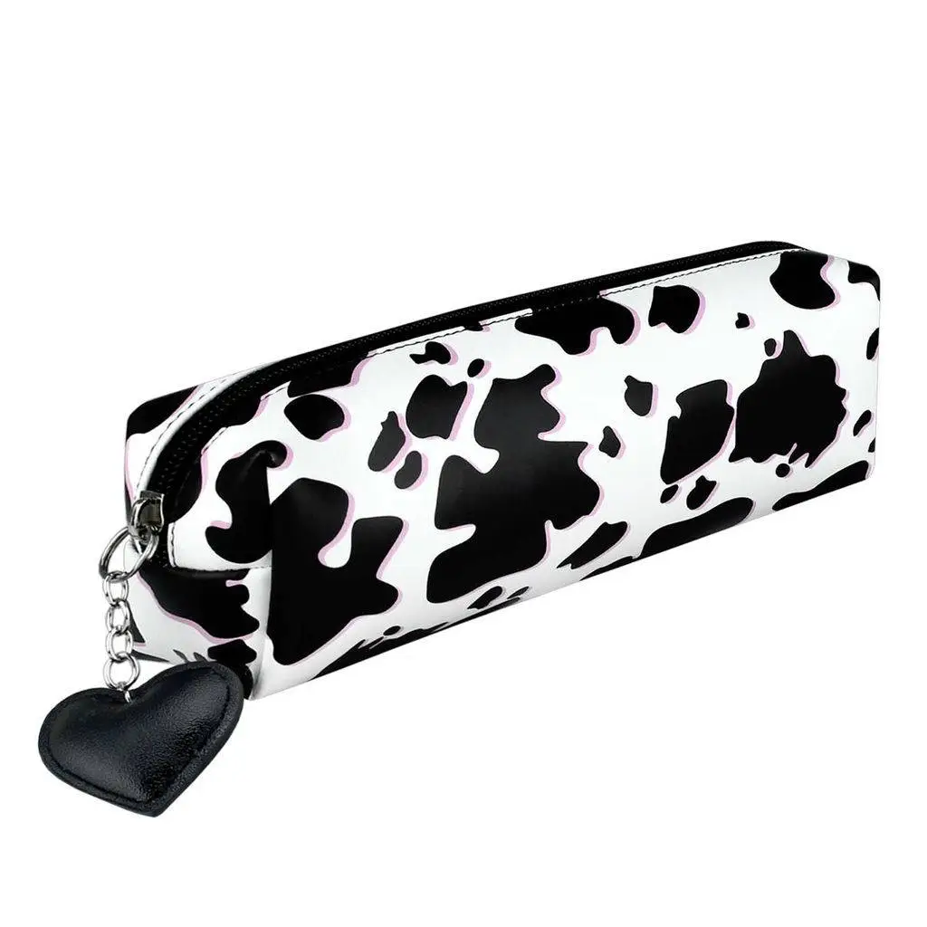 Пенал школьный "Принт корова" иск/кожа молния 19,5х5,5х6см, фото №1