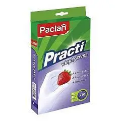 Перчатки винил Paclan PRACTI M, 10шт., фото №1