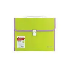Портфель пластиковый "Joy" А4, 13 отделений, салатовый, фото №1