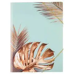 Папка на резинке А4 "Night Tropic" мятный с рисунком, фото №1