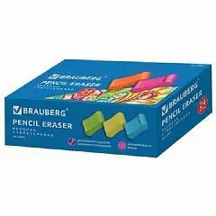 Ластик BRAUBERG "Rainbow", 42х23х13 мм, ассорти, фото №1