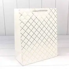 Сумка подарочная "Ромб" Белый 26*32*12см, фото №1