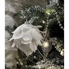 Набор украшений Шишки 7см 3шт  ЛЬДИНКА  белый, фото №1