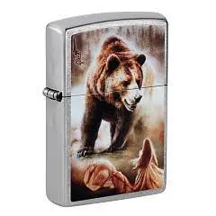 Зажигалка ZIPPO Mazzi Street Chrome гризли, фото №1