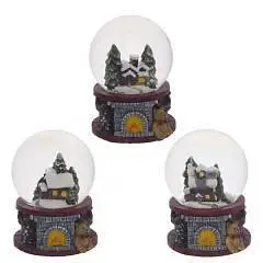 Фигурка декоративная в стекл. шаре "Домик",  H6,3 см, 3в, фото №1