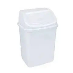 Контейнер мусорный Ромашка 1,5л плавающая крышка белый Эльф, фото №1