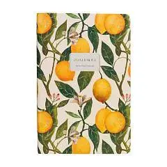 Записная книжка А5 100л  лин "Флора. Рай. Лимоны" на резинке, фото №1