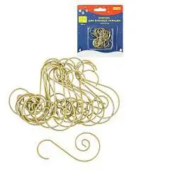 Набор  крючков для ёлочных  украшений, 20 шт, золотистые,5*2.5см, фото №1