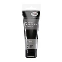Краска акрил худ Гамма "Студия" 75мл туба черная, фото №1