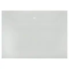 Папка-конверт на кнопке СТАММ А4 120мкм пластик прозрачная, фото №1