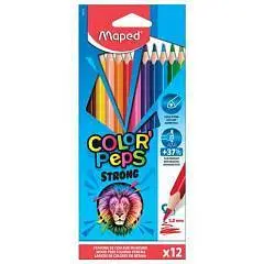 Карандаши цветные Maped Color Per`s Strong 12цв трехгранные, фото №1