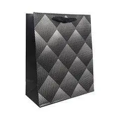 Сумка подарочная "Ромб" черный 31х42х12см, фото №1