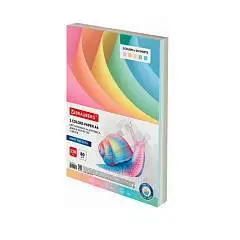 Бумага цветная BRAUBERG, А4, 80 г/м2, 250л, 5цв*50л, пастель, фото №1