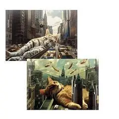 Папка на кнопке EK "Big City Cats" А4, ассорти, фото №1