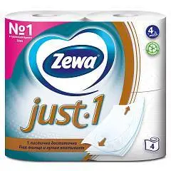 Туалетная бумага Zewa Just 1, 4 сл, 4 рул, фото №1