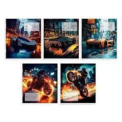 Тетрадь 12л КОСАЯ ЛИНИЯ "ОГНЕННЫЙ ДРАЙВ" выб  УФ-лак, фото №1