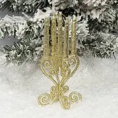 Украшение Подсвечник 14,5см пластик  золото, фото №1