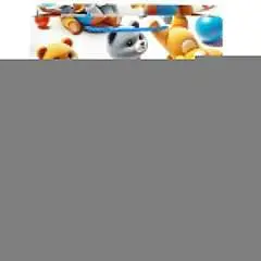 Сумка подарочная "Медведи с мячами" мат. лам. 31х42х12 см, фото №1