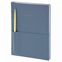 Ежедневник недат А5 "STYLISH COLLECTION" серо-голуб, ляссе карма, фото №1
