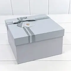 Коробка подарочная "Голубой" двойной бант 19*19*10,8 см 3-2, фото №1