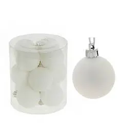 Набор шаров  из 12-ти шт, D 4 см белый, фото №1