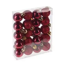 Набор шаров "Снежок вишневый" 20 шт, D 3см бордо, фото №1