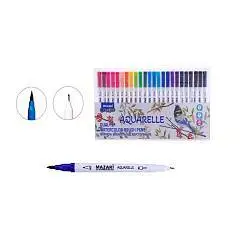 Набор акварельных маркеров Mazari Aquarelle двустор 24шт, фото №1