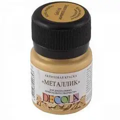 Краска акриловая металлик Золото сусальное Декола 20мл, фото №1